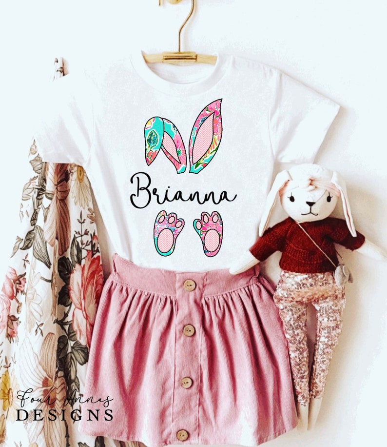 bunny daughter rabbit Personalized Easter shirt son personalized Easter youth kids clothing kids tee