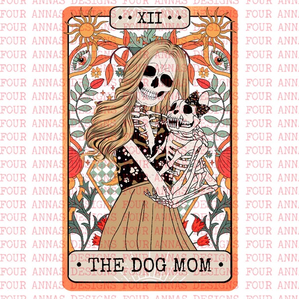 Moeder, hond, tarot, griezelig, Mama, Moederdag, retro, sublimatieontwerpen, boho, skelet, skellie, retro, moeder, moeder, heks, bloemen