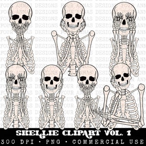 Skellie clipart Vol 1, digital elements, clipart, PNG, skeleton, spooky, clipart set, bundle, skellie, element, commercial use, PNG