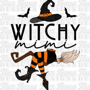 Witchy Mimi, celestial, broom, witchy, spells, pink, halloween, witch, sublimation designs, PNG, grandma, spooky, groovy