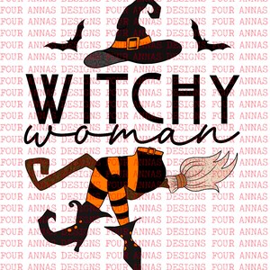 Witchy Woman, celestial, broom, witchy, spells, pink, halloween, witch, sublimation designs, PNG