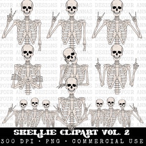 Skellie clipart Vol 2, digital elements, clipart, PNG, skeleton, spooky, clipart set, bundle, skellie, element, commercial use, PNG