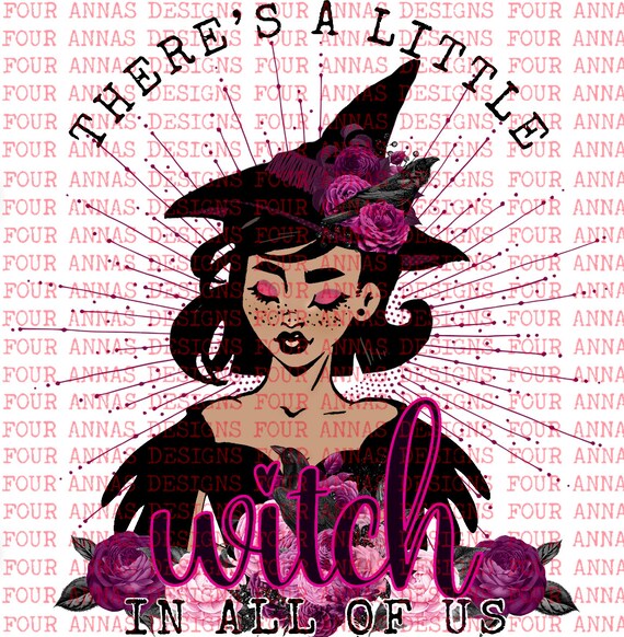 Theres a Little Witch in All of Us Floral Pink Vintage - Etsy