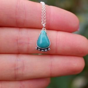 Turquoise beaded necklace | handmade | sterling silver | recycled | hippie | bohemian | gifts for her | one of a kind jewellery