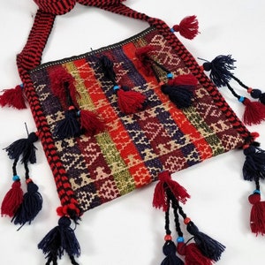 Vintage crossbody afgańska torba dywanowa z frędzlami dla unisex