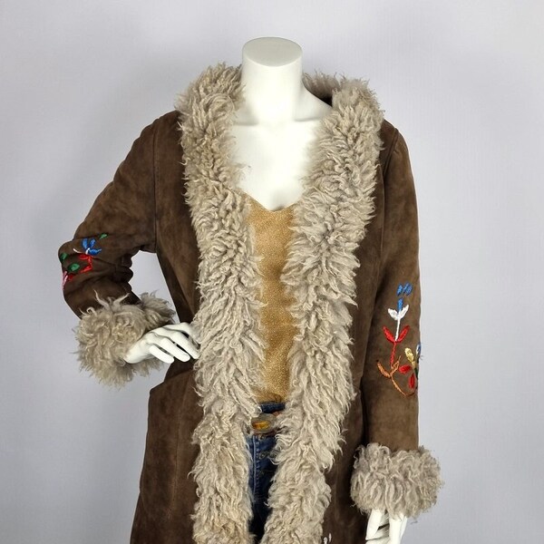 Long vintage Afghan penny lane coat - sheepskin shearling coat