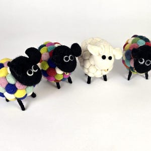 Alfiletero de oveja de la suerte de fieltro hecho a mano, accesorio de costura de regalo