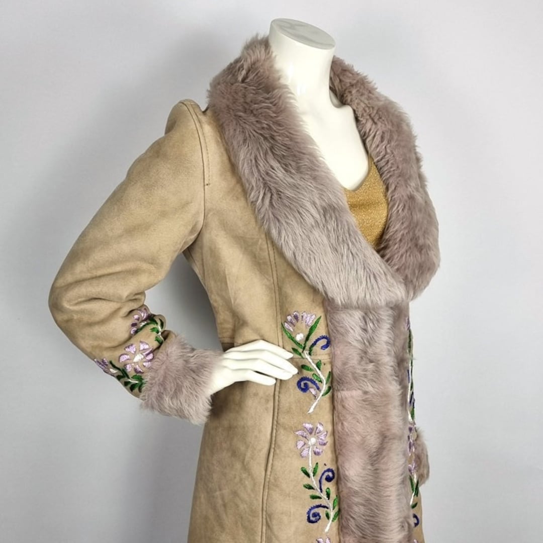 Long Vintage Afghan Penny Lane Coat Shearling Sheepskin Coat With Soft
