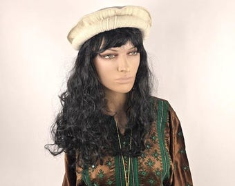 Wool Pakol Hat: Beige Afghan Chitral Cap, Unisex Winter Wear