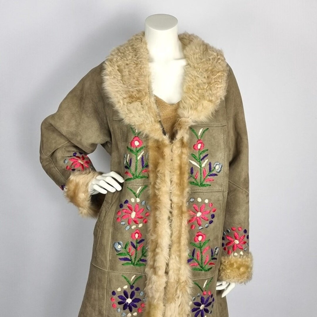 Long Vintage Afghan Penny Lane Coat Afghan Shearling Sheepskin Coat