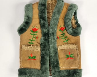 Kids Afghan embroidered bodywarmer vest - for kids & young adults
