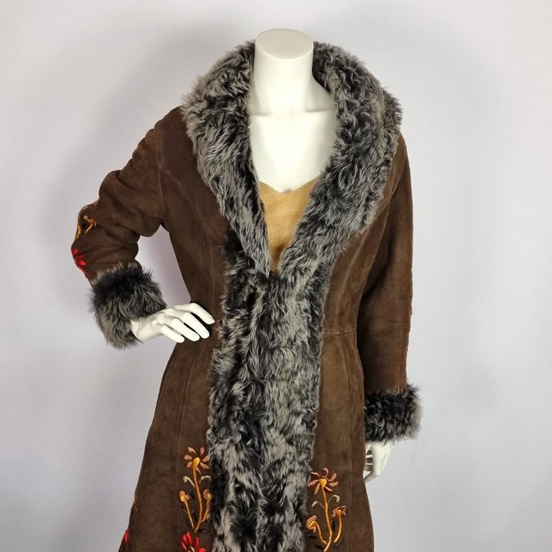 Long Vintage Afghan Penny Lane Coat Sheepskin Shearling Coat Etsy