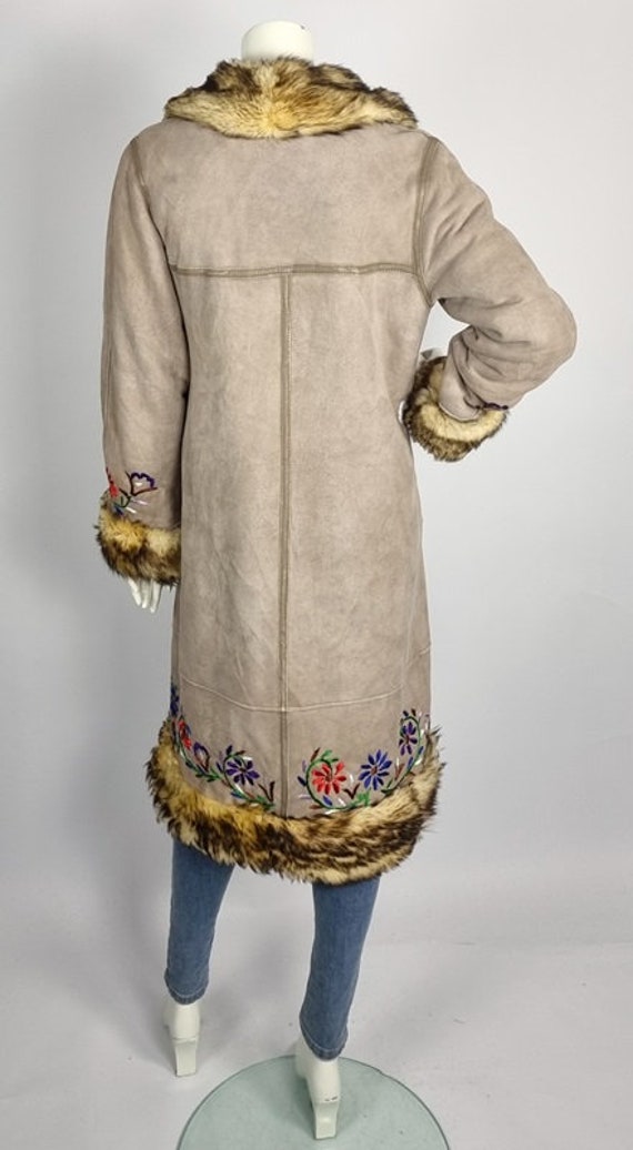 Long vintage Afghan penny lane coat - shearling s… - image 7