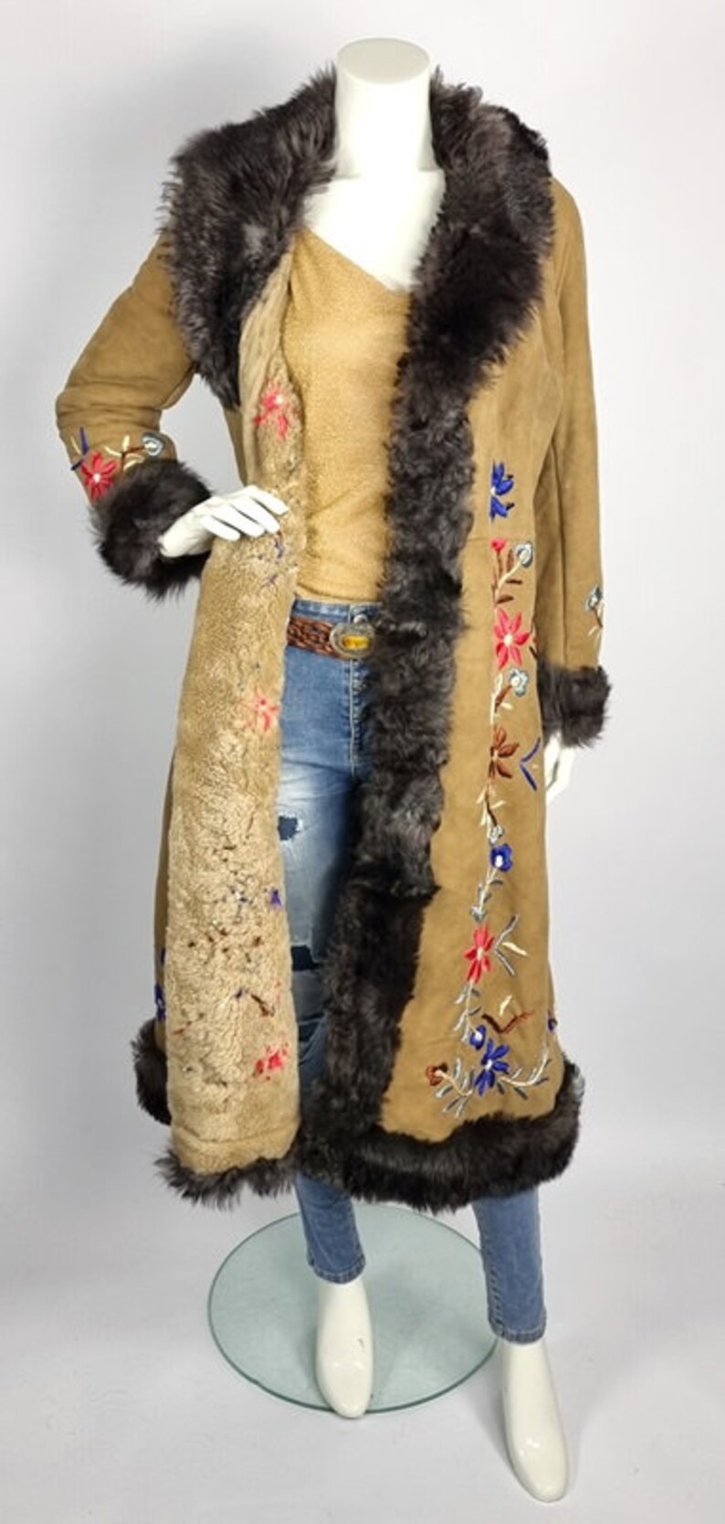 Long Vintage Afghan Penny Lane Winter Coat Afghan Shearling Etsy