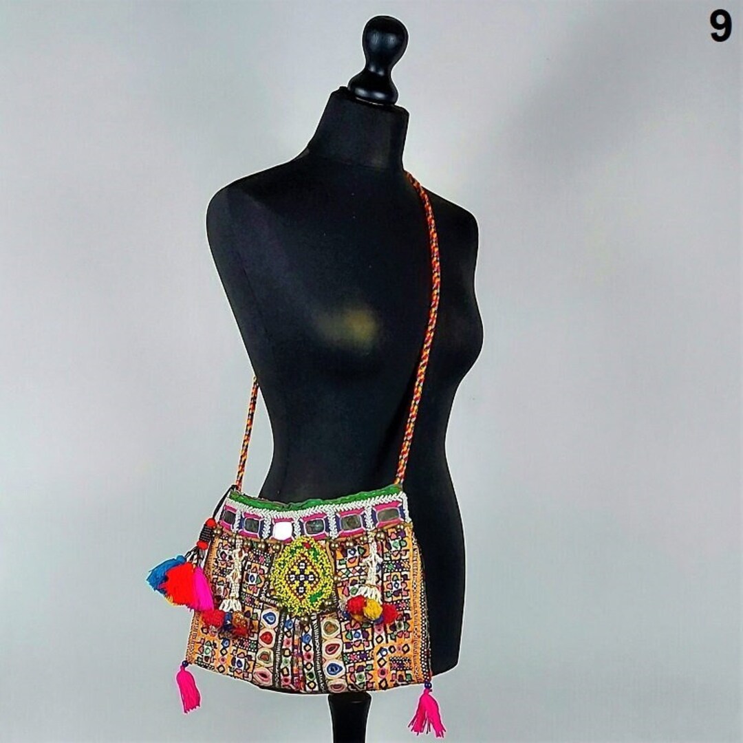 Banjara Crossbody Pouch Bag With Indian Mirrorwork & Colorful