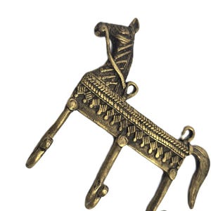 Indianer Messing Pferde Wandhaken: Robuste Kleiderbügel, 2 Heringe