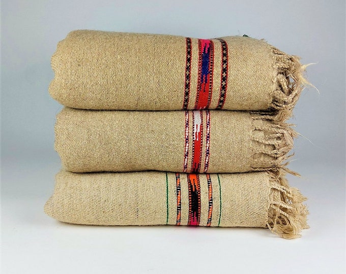 Handmade Tribal Patu Shawl Body Wrap Blanket Patoo in Pure Raw Unkempt