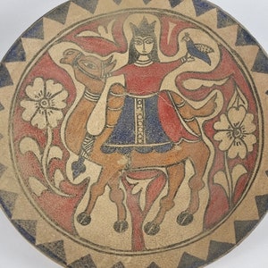 Vintage afghansk keramikskål: Handgjord tribal keramikskål