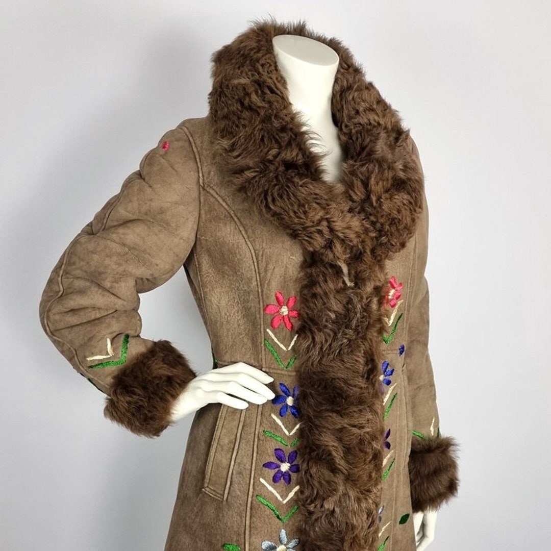 Long Vintage Afghan Penny Lane Winter Coat Afghan Shearling Sheepskin