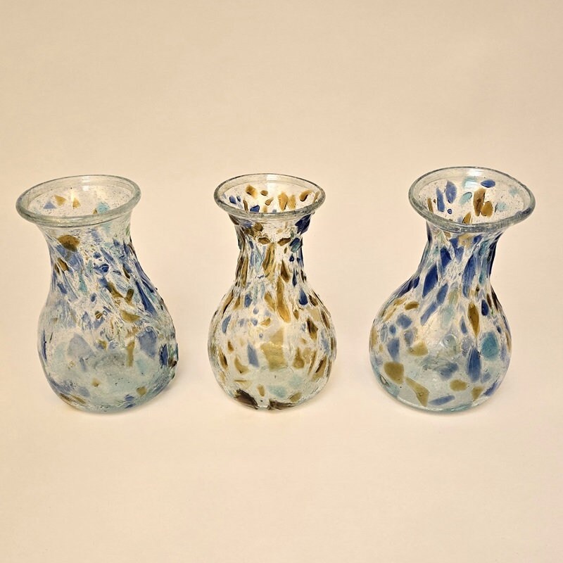 アフガニスタン　ヘラートガラス　民芸品　日常雑器　3個　吹きガラス アフガニスタン ヘラートガラス 民芸品 日常雑器 3個 吹きガラス
