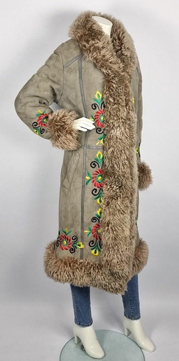 Long vintage 1960s Afghan penny lane coat sheepskin… Gem