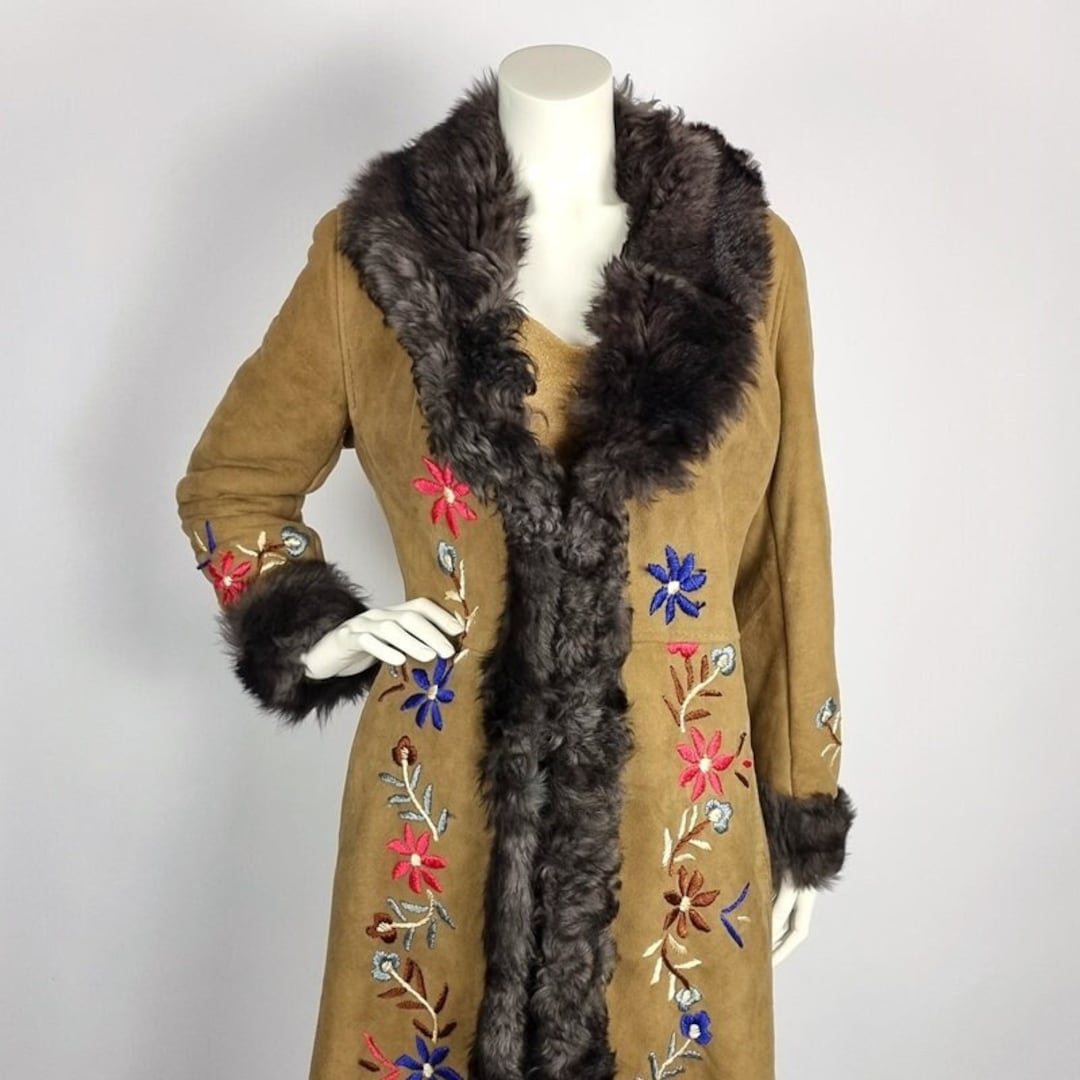 Long Vintage Afghan Penny Lane Winter Coat Afghan Shearling Etsy