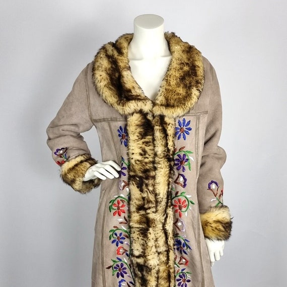 Long vintage Afghan penny lane coat - shearling s… - image 1