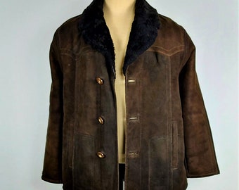 Afghan Sheep Hide Winter Coat for Men - Afghan Suede Lammy