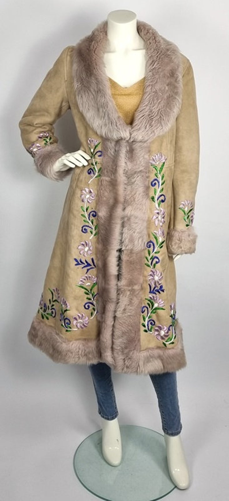 Long Vintage Afghan Penny Lane Coat Shearling Sheepskin Coat With Soft