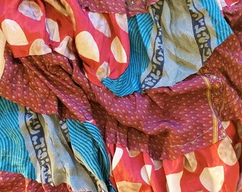 Jupe longue bohème - Robe d'été bohème, fabriquée à partir de tissus sari vintage