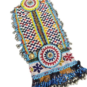 Vintage Kuchi Balochi-lapp: Afghansk tribal fickkant med pärlor