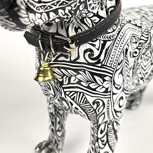 Pop Art Dog Sculpture, Maori Style, Black & White Decor image 5