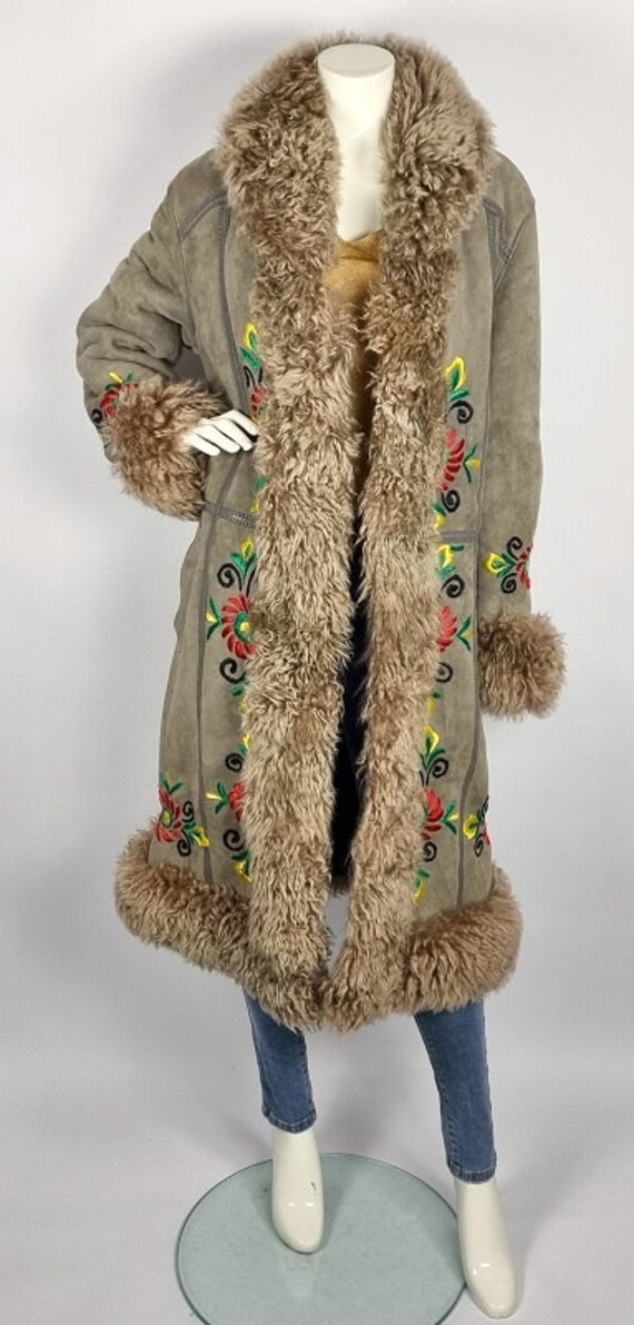Long vintage 1960s Afghan penny lane coat sheepskin… Gem