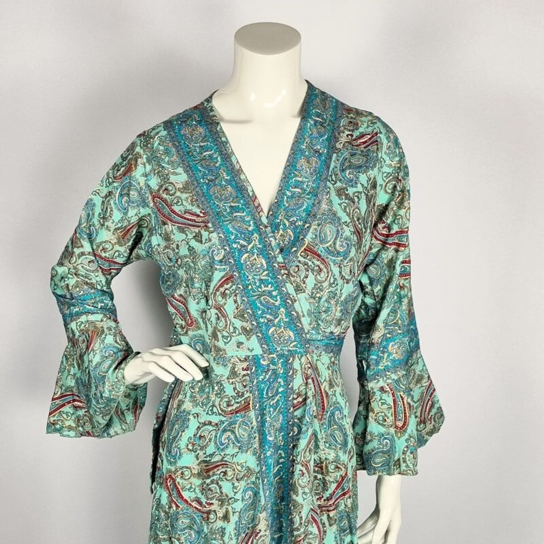 indian silk wrap dress Wrap Silk Dress, Maxi Dress, Indian Silk, Boho Style, Ibiza Dress, Long Dress