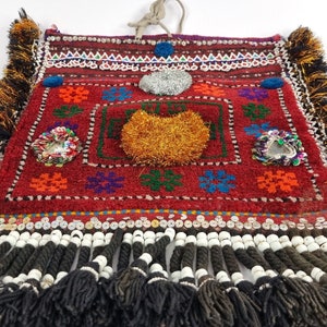 Vintage Afghan - Kuchi Kameltasche mit bunten Verzierungen