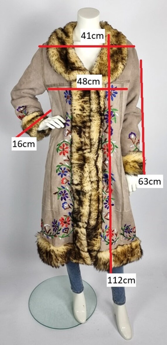Long vintage Afghan penny lane coat - shearling s… - image 8