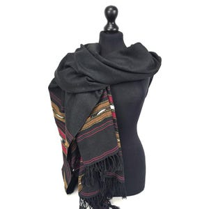 Afghan Wool Patoo Shawl: Tribal Blanket Wrap, Soft Wool Mix