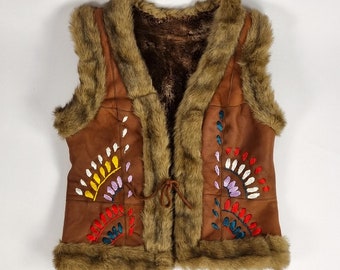 Kids Afghan embroidered bodywarmer vest - for kids & young adults