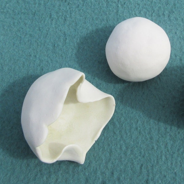 Whole Egg (1 of 7) or Empty Egg (7 of 7): Life-size, hand-crafted whole or empty porcelain sea turtle egg