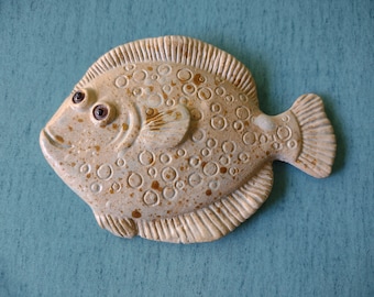 Happy baby flounder ceramic wall hanging fish