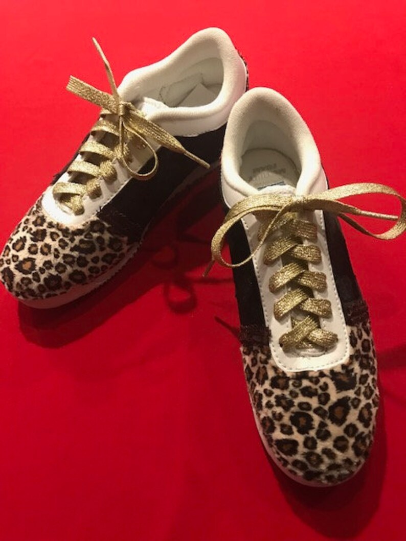 Custom Shoes, Leopard and Denim Etsy
