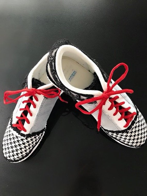 checkered tennis shoes