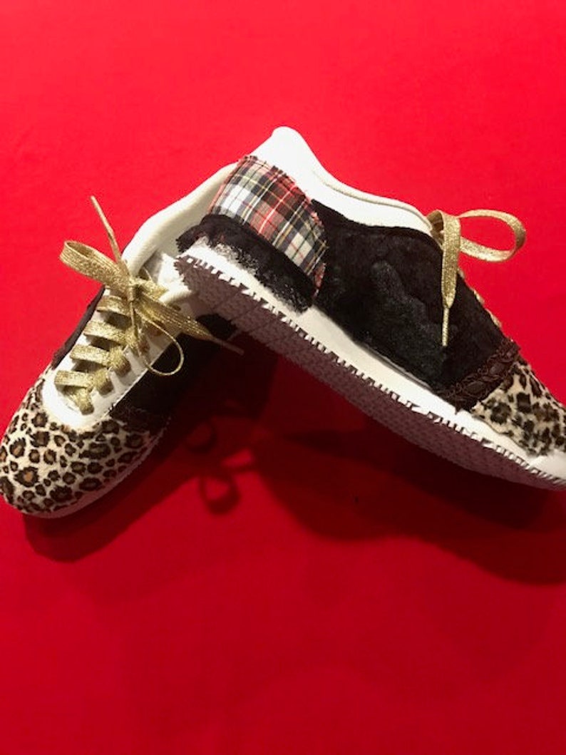 Custom Shoes, Leopard and Denim Etsy