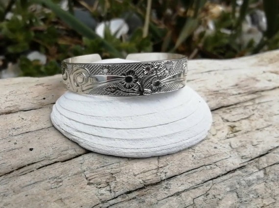Silver Hummingbird Bracelet Haida Jewelry Northwest Coast Art Haida Hummingbird Haida Art Carmen Goertzen Haida Gwaii Indigenous Art
