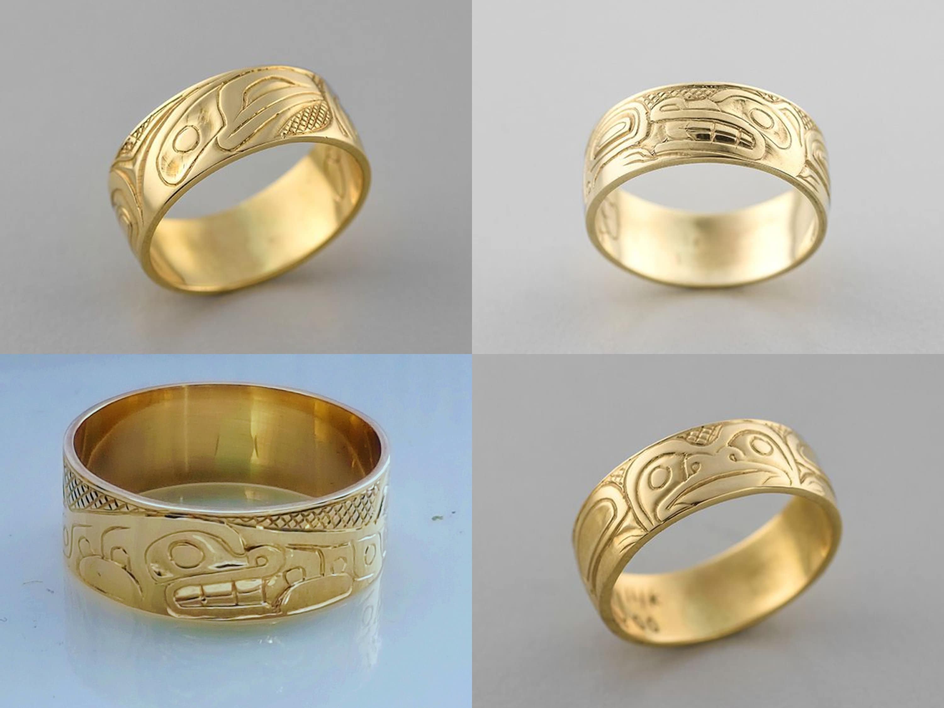 Choose Your Own 14k Gold Haida Animal Ringcustom Engraved - Etsy Choose Your Own 14k Gold Haida Animal Ringcustom Engraved - Etsy