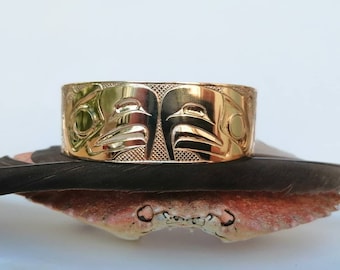Gold Eagle Bracelet, Haida Eagle Bracelet,Northwest Coast Eagle,Carmen Goertzen,Native American Eagle Bracelet,Indigenous Eagle, Haida Gwaii