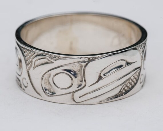 Silver Raven Ringhaida Jewelry Northwest Coast Artcarmen Etsy