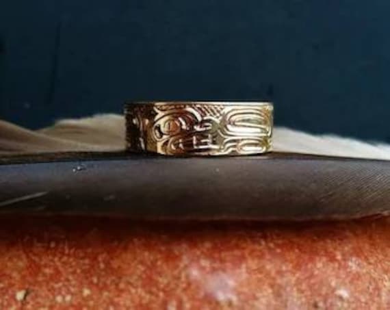 Gold Haida Bear Ring northwest Coast Art haida Art Jewelry