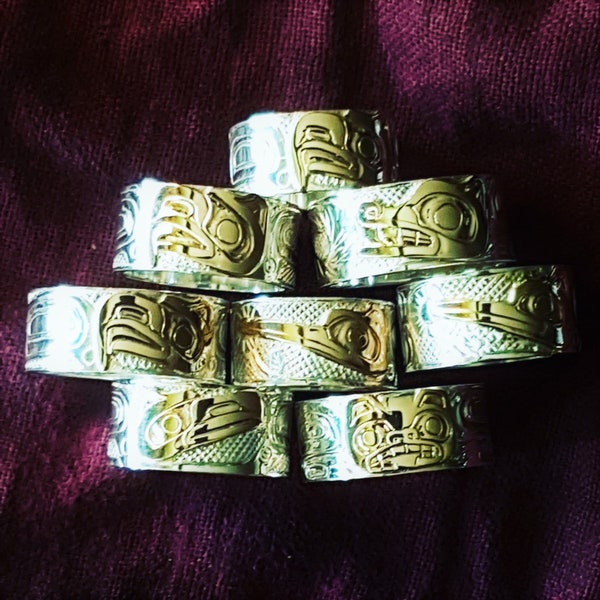 Choose Your Native Animal Haida Ring, Custom Native Gold & Silver Ring,Northwest Coast Jewelry,Native Jewelry, Haida Jewelry,Carmen Goertzen