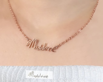 Collar de escritura a mano, joyería con nombre personalizado, regalo de la madre, firma de escritura a mano, regalo, collar de palabras personalizado, collar con nombre personalizado